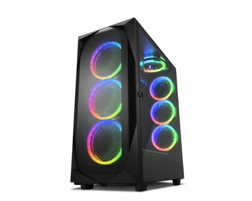 Корпус Sharkoon REV300 RGB E-ATX, ATX, mATX, Mini-ITX, Midi-Tower, 2 x USB 2.0, 2 x USB 3.0, USB Type-C, Audio, 4x 120mm fan, 3x 140mm fan, без БП, RGB, сталь/стекло, черный