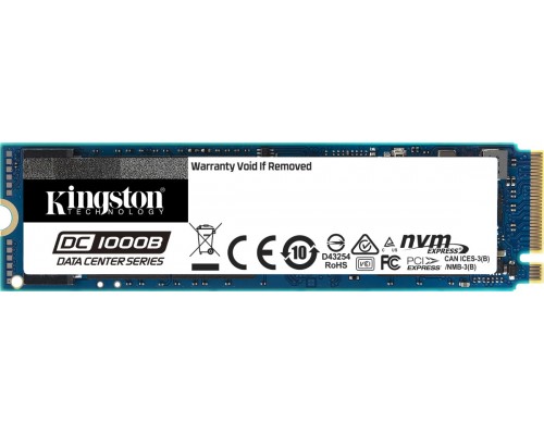 Накопитель Kingston DC1000B SEDC1000BM8/960G SSD, M.2, 960Gb, PCI-E 3.0 x4, чтение  3400 Мб/сек, запись  925 Мб/сек, 3D NAND, SMART, 1095 TBW