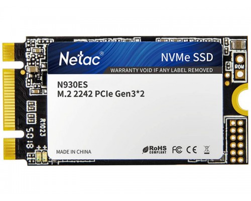 Твердотельный накопитель Netac N930ES NT01N930ES-512G-E2X SSD, M.2, 512Gb, PCI-E x2, чтение  1650 Мб/сек, запись  1500 Мб/сек, TLC 3D NAND, NVMe