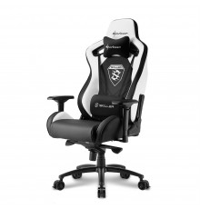 Игровое кресло Sharkoon Skiller SGS4 компьютерное, до 150 кг, кожа PU/PVC, цвет  черный/белый                                                                                                                                                             