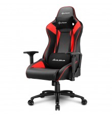 Игровое кресло Sharkoon Elbrus 3 компьютерное, до 150 кг, синтетическая кожа, сталь, цвет  черный/красный                                                                                                                                                 
