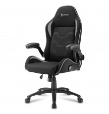 Игровое кресло Sharkoon Elbrus 1 компьютерное, до 120 кг, ткань/сталь/дерево, цвет  черный/серый                                                                                                                                                          