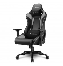 Игровое кресло Sharkoon Elbrus 3 компьютерное, до 150 кг, синтетическая кожа, сталь, цвет  черный/серый                                                                                                                                                   