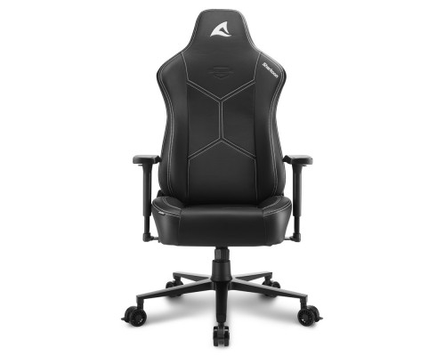 Игровое кресло Sharkoon Skiller SGS30 компьютерное, до 130 кг, кожа PU, сталь, 3D, 165° наклон,  цвет  черный/белый