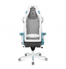 Игровое кресло DXRacer Air AIR/D7200/WQG компьютерное, до 100 кг, 4D, до 150 градусов, кожа PU, металл, цвет  белый/серый/голубой                                                                                                                         