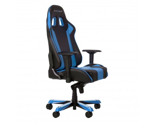 Игровое кресло DXRacer King OH/KS06/NB, до 150 кг, винил под карбон/кожа PU, металл, 4D, раскладывание спинки на 170°, цвет  черный/синий