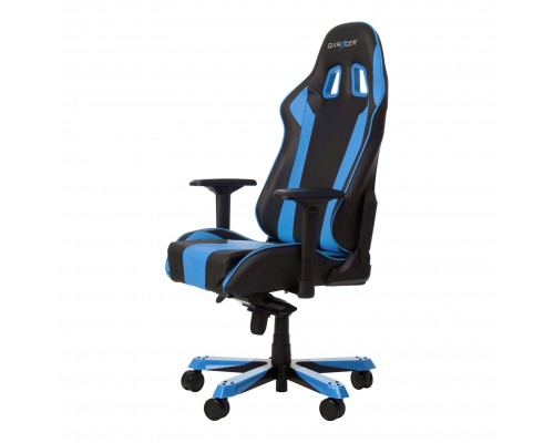 Игровое кресло DXRacer King OH/KS06/NB, до 150 кг, винил под карбон/кожа PU, металл, 4D, раскладывание спинки на 170°, цвет  черный/синий