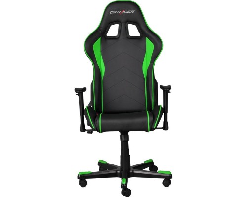 Игровое кресло DXRacer Formula OH/FE08/NE компьютерное, до 91 кг, кожа PU, металл, цвет  черный/зеленый