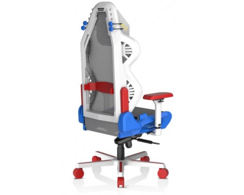 Игровое кресло DXRacer Air AIR/D7200/WRBG компьютерное, до 100 кг, 4D, до 150 градусов, кожа PU, металл, цвет  белый/серый/голубой/красный/желтый