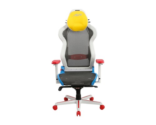 Игровое кресло DXRacer Air AIR/D7200/WRBG компьютерное, до 100 кг, 4D, до 150 градусов, кожа PU, металл, цвет  белый/серый/голубой/красный/желтый