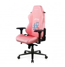 Игровое кресло DXRacer Craft CRA/D5000/P Hello Human Cat компьютерное, до 115 кг, 4D, до 150 градусов, кожа PU, металл, цвет  розовый с рисунком                                                                                                          