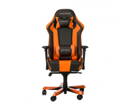 Игровое кресло DXRacer King OH/KS06/NO компьютерное, до 150 кг, винил под карбон/кожа PU, металл, цвет  черный/оранжевый