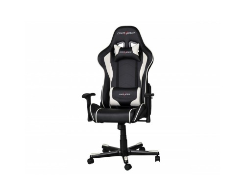 Игровое кресло DXRacer Formula OH/FE08/NW компьютерное, до 91 кг, кожа PU, металл, цвет  черный/белый