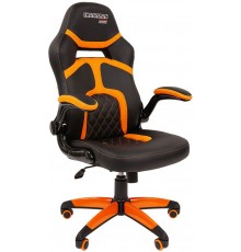 Игровое кресло Chairman game 18 компьютерное, до 120 кг, ткань/экокожа/пластик, цвет  черный/оранжевый                                                                                                                                                    