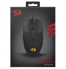 Мышь Redragon Invader проводная, оптическая, 10000 dpi, USB, 8 кнопок, RGB подсветка, черная                                                                                                                                                              