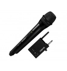 Микрофон Sven MK-710 SV-020514 беспроводной, для вокала, 80-12000 Гц, -60 дБ, радио/штекер 6.3 мм, ресивер, крона 6F22 (9V), 2 х AA, черный                                                                                                               