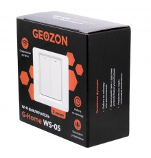 Умный выключатель Geozon WS-05 встраиваемый, механический, 2 кнопки, 2 линии, WiFi 802.11 b/n/g 2.4 Ггц, 240 В, iOS, Android, белый                                                                                                                       