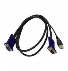 Кабель DKVM-CU/B1A  KVM длиной 1,8 м с разъемами VGA и USB, RTL                                                                                                                                                                                           