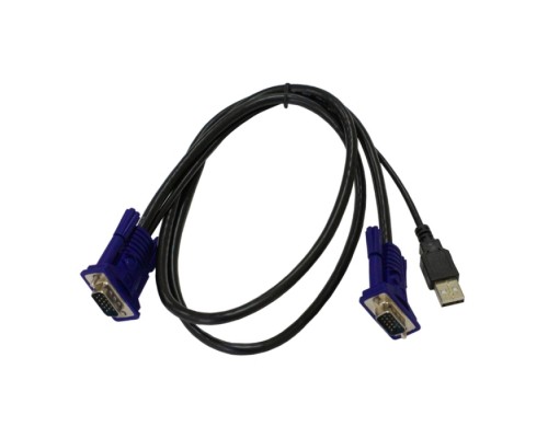 Кабель DKVM-CU/B1A  KVM длиной 1,8 м с разъемами VGA и USB, RTL