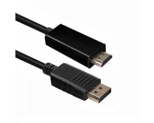 Кабель ACD-DDHM2-18B [ACD-DDHM2-18B] DisplayPort 1.2, DP-HDMI, Golden Plated, 20m/19m, Черный,  1.8м (742453)