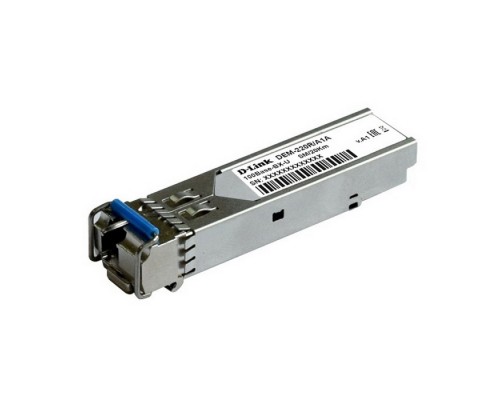 SFP-трансивер 220R/20KM/A1A WDM с 1 портом 100Base-BX-U (Tx:1310 нм, Rx:1550 нм) для одномодового оптического кабеля (до 20 км)