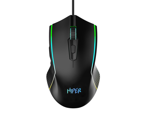 Мышь Gaming Mouse HIPER MX-R400 Black (7D, 7200DPI, 1.5m cable, USB)