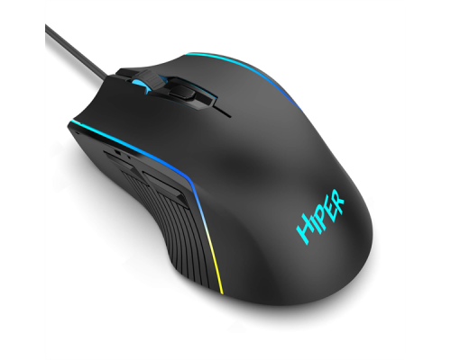 Мышь Gaming Mouse HIPER MX-R400 Black (7D, 7200DPI, 1.5m cable, USB)