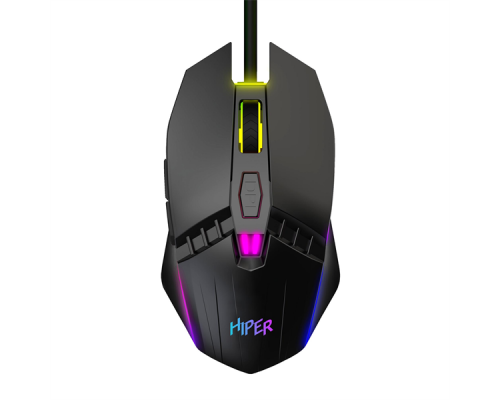 Мышь Gaming Mouse HIPER MX-R100 Black (6D, 3600DPI, 1.5m cable, USB)