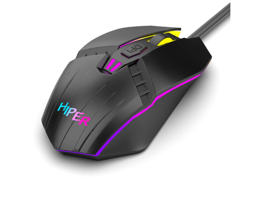 Мышь Gaming Mouse HIPER MX-R100 Black (6D, 3600DPI, 1.5m cable, USB)