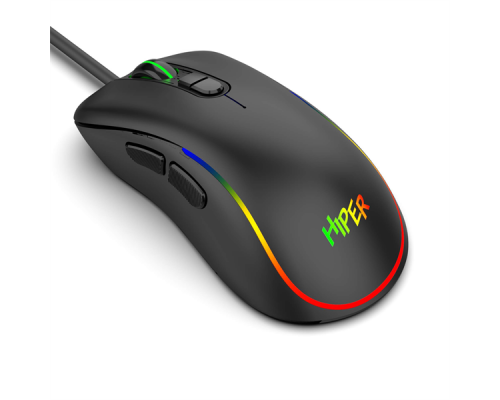 Мышь Gaming Mouse HIPER MX-R300 Black (7D, 7200DPI, 1.5m cable, USB)