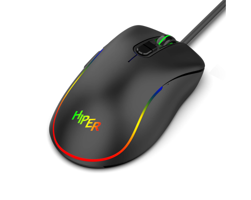 Мышь Gaming Mouse HIPER MX-R300 Black (7D, 7200DPI, 1.5m cable, USB)