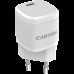 Адаптер питания Canyon, PD 20W Input: 100V-240V, Output: 1 port charge: USB-C:PD 20W (5V3A/9V2.22A/12V1.66A) , Eu plug, Over- Voltage ,  over-heated, over-current and short circuit protection Compliant with CE RoHs,ERP. Size: 68.5*29.2*29.4mm, 32.5g,