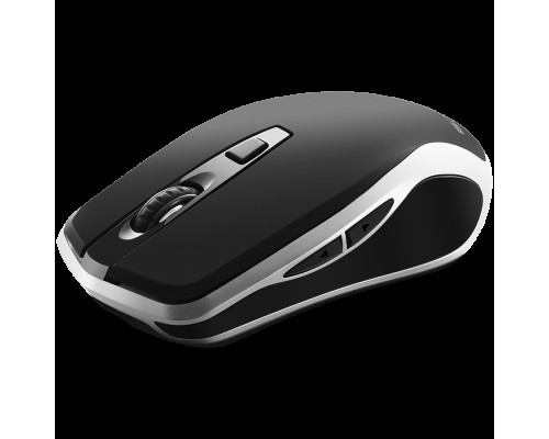 Мышь  CANYON MW-19 2.4GHz Wireless Rechargeable Mouse with Pixart sensor, 6keys, Silent switch for right/left keys,DPI: 800/1200/1600, Max. usage 50 hours for one time full charged, 300mAh Li-poly battery, Black -Silver, cable length 0.6m, 121*70*39m