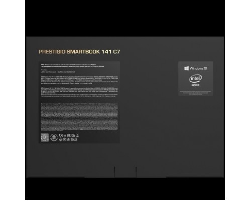 Ноутбук Prestigio SmartBook 141 C7, 14.1`(1366*768) TN, Windows 10 Home, up to 2.4GHz DC Intel Celeron N3350, 4/128GB, BT 4.2, WiFi 802.11 ac, USB 3.0, USB 2.0, USB-C, HDD 2.5` slot, MicroSD card