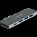 Док, USB-концентратор Canyon DS-05B Multiport Docking Station with 7 port, 1*Type C PD100W+2*HDMI+1*USB3.0+1*USB2.0+1*SD+1*TF. Input 100-240V, Output USB-C PD100W&USB-A 5V/1A, Aluminum alloy, Space gray, 104*42*11mm, 0.046kg(Generation B)