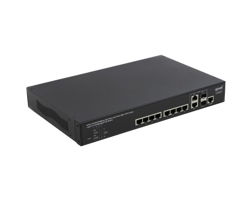 Коммутатор POE, UPVEL UP-309MGEC Managed L2 Gigabit POE switch 8 LAN, 2 Combo SFP, 1 Console, 250W POE bujet, POE Mode B