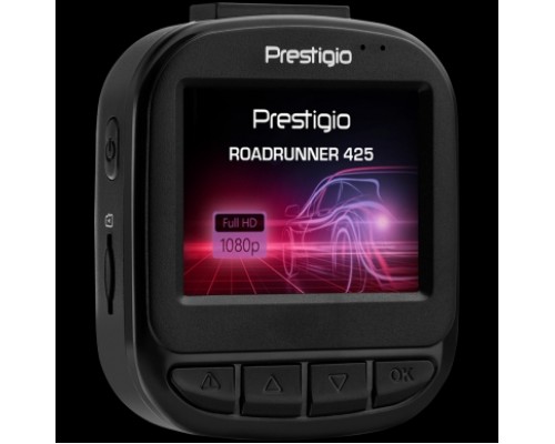 Автомобильный видеорегистратор Prestigio RoadRunner 425, 2.0'' LCD (960x240) display, FHD 1920x1080@30fps, HD 1280x720@30fps, GP5168, 2.0 MP CMOS GC2023 image sensor, 2 MP camera, 140° Viewing Angle, 340 mAh, OVP, NTC, Motion Detection, G-sensor, Cyc