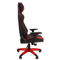 Игровое кресло Chairman game 44 компьютерное, до 120 кг, экокожа/пластик, 3D, наклон до 180 градусов, цвет  черный/красный                                                                                                                                