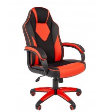 Игровое кресло Chairman game 17 компьютерное, до 120 кг, экокожа/ткань TW, пластик, цвет  черный/красный                                                                                                                                                  