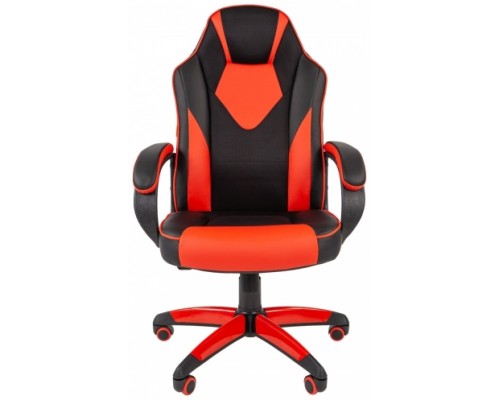 Игровое кресло Chairman game 17 компьютерное, до 120 кг, экокожа/ткань TW, пластик, цвет  черный/красный