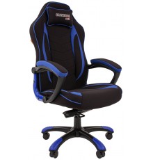 Игровое кресло Chairman game 28 компьютерное, до 180 кг, ткань/пластик, цвет  черный/синий                                                                                                                                                                