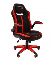 Игровое кресло Chairman game 19 00-07069658 компьютерное, до 120 кг, ткань/пластик, цвет  черный/красный                                                                                                                                                  