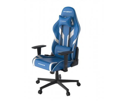 Игровое кресло DXRacer Peak OH/P88/BW компьютерное, до 90 кг, кожа PU, металл, 3D, до 135 градусов, цвет  синий/белый