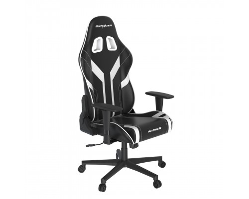 Игровое кресло DXRacer Peak OH/P88/NW компьютерное, до 90 кг, кожа PU, металл, 3D, до 135 градусов, цвет  черный/белый