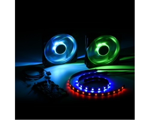 Светодиодная лента Sharkoon Pacelight RGB LED Strip S1 для корпуса, 360 мм, 18 LED, магнитная/самоклеящяеся, 4-контактный, 280 mA