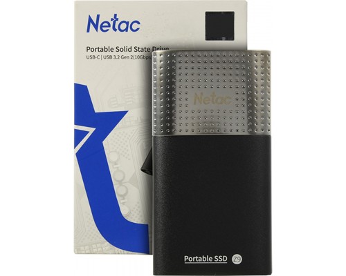 Внешний твердотельный накопитель Netac SSD Z9 NT01Z9-002T-32BK, 2.0Tb, USB 3.2 Type-C, чтение  550 Мб/сек, запись  480 Мб/сек, black/silver