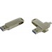 Флеш карта Netac U381 NT03U381B-032G-30PN 32Gb, USB 3.0 + microUSB, поворотная крышка, металл, серебристый