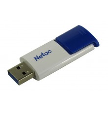 Флеш карта Netac U182 Blue NT03U182N-128G-30BL 128Gb, USB3.0, выдвижной коннектор, пластик, белая/синяя                                                                                                                                                   