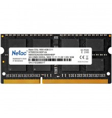 Оперативная память 4GB Netac NTBSD3N16SP-04 DDR3L, 1600 MHz, 12800 Мб/с, CL11, 1.35 В (SO-DIMM)                                                                                                                                                           