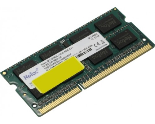 Оперативная память 4GB Netac NTBSD3N16SP-04 DDR3L, 1600 MHz, 12800 Мб/с, CL11, 1.35 В (SO-DIMM)